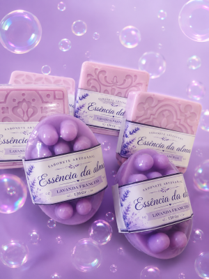 Sabonete lavanda massageador e barra
